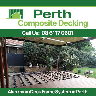Aluminium deck framing in Perth with leveling supports arranged in precise grid pattern