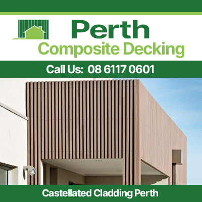 Castellated cladding on modern commercial building exterior in Perth
